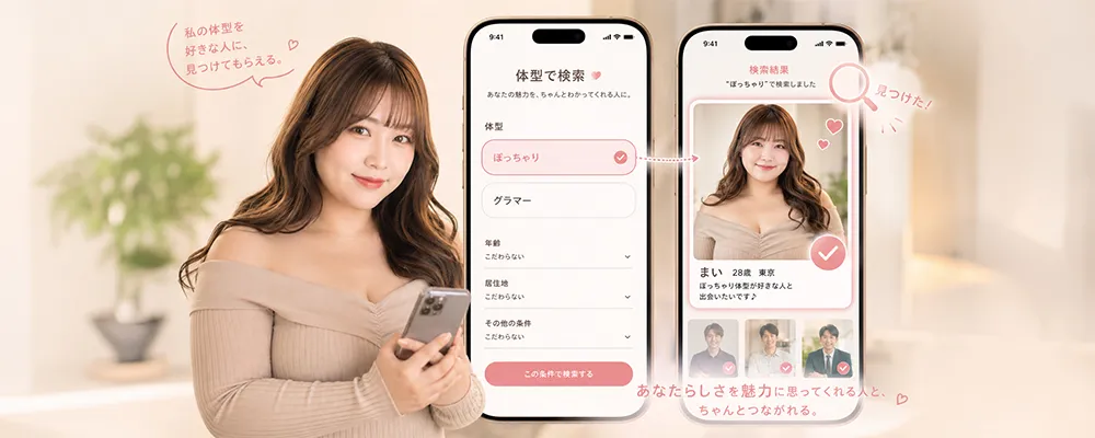 ぽっちゃり女子が選ぶべきは体型で検索されるアプリ